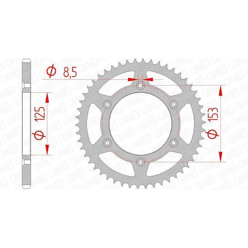 AFAM 10212SLK+50 : Corona AFAM acero autolimpiable 10212 - Paso 520
