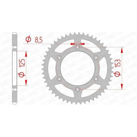 AFAM 10212SLK+50 : Corona AFAM acero autolimpiable 10212 - Paso 520