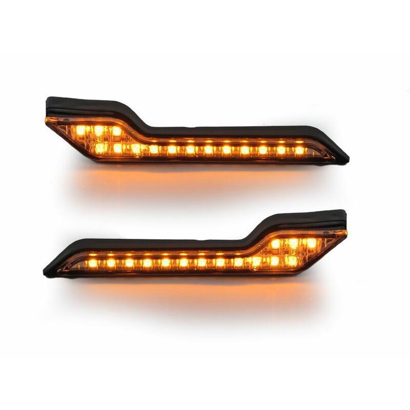 BARKBUSTERS LED-001-02-AM : Kit intermitentes LED luz ambar, paramanos Barkbusters JET, VPS,STORM