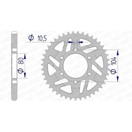 AFAM 17610-40 : Corona AFAM aluminio 17610 - Paso 525