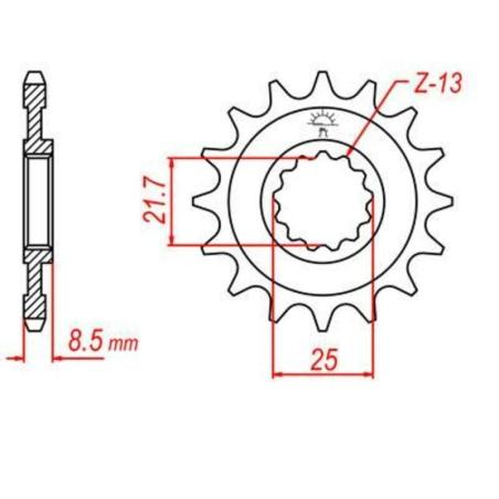 JT SPROCKETS JTF1537.14 : Piñón JT 1537 de acero con 14 dientes