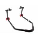 BIHR MR02-PAD : Caballete trasero universal desmontable BIHR negro con adaptadores de goma en L