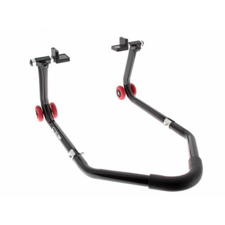 BIHR MR02-PAD : Caballete trasero universal desmontable BIHR negro con adaptadores de goma en L
