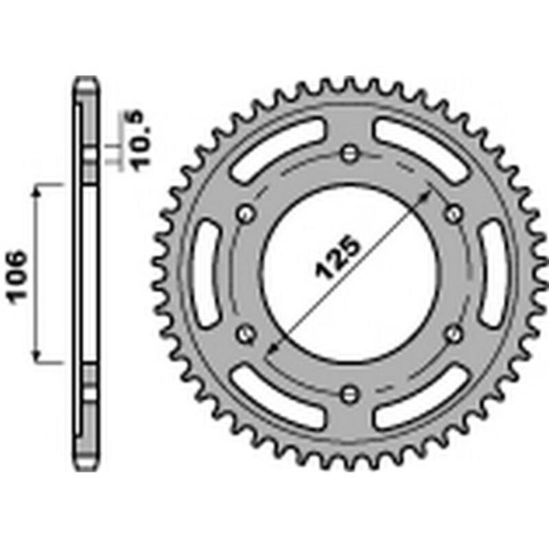PBR 4529 50 C45 : Corona PBR acero C45 estándar 4529 - 525