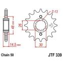 JT SPROCKETS JTF339.18RB : Piñón con goma anti-ruido JT SPROCKETS acero 339 - 530