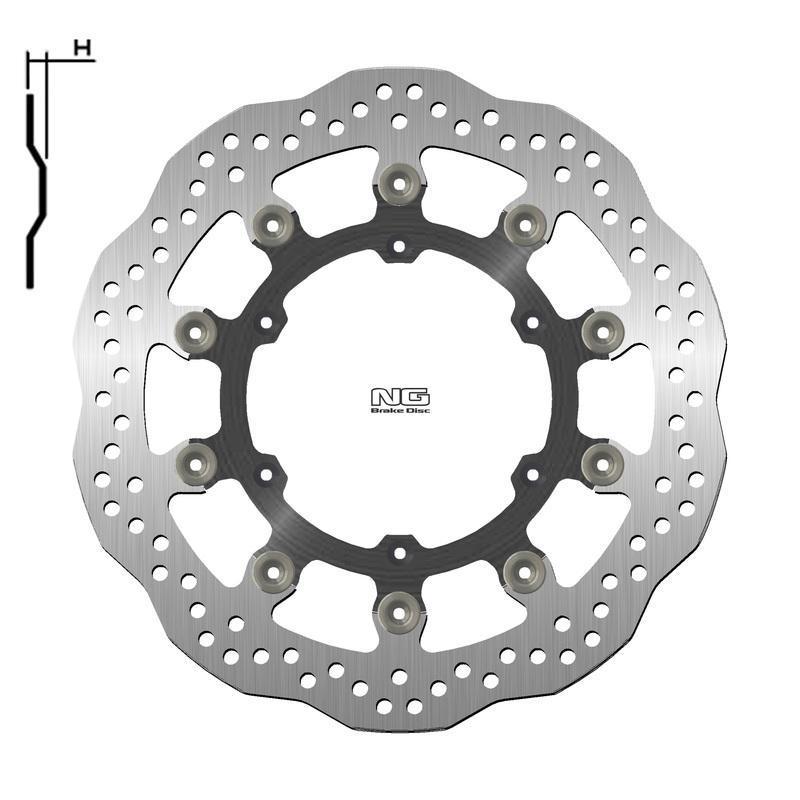 NG BRAKE DISC 1224XG : Disco de freno NG BRAKES ondulado flotante