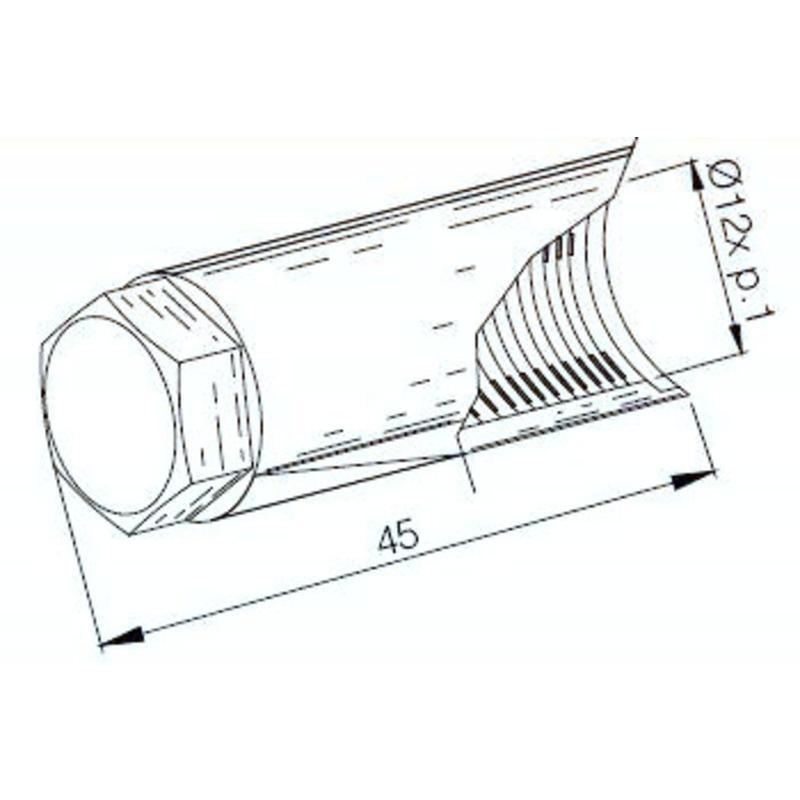 BUZZETTI 5312 : BOQUILLA PROTECTORA PARA EXTRACTOR DE VOLANTE. LONGITUD 45MM