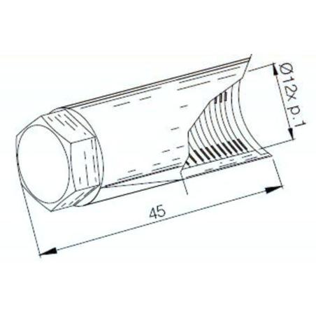 BUZZETTI 5312 : BOQUILLA PROTECTORA PARA EXTRACTOR DE VOLANTE. LONGITUD 45MM