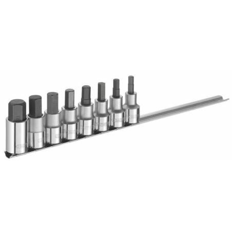 EXPERT E032904 : Juego de 8 vasos hexagonales destornillador EXPERT 6-17mm - 6caras