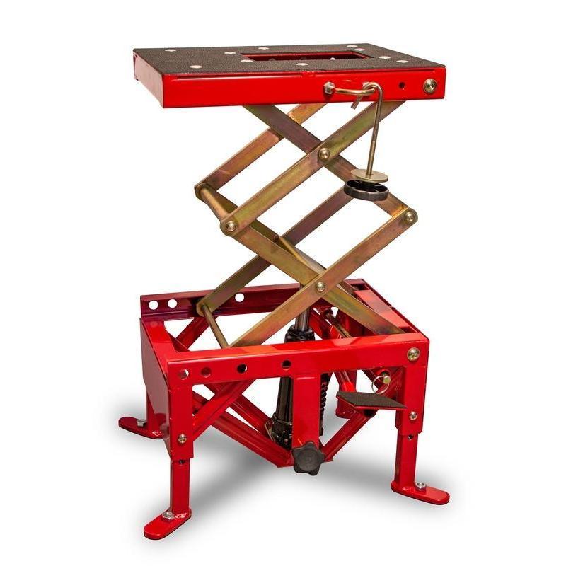 BIHR ST-SMI2091-2T-RED : Elevador hidraulico central off road BIHR rojo (ruedas no incluidas)