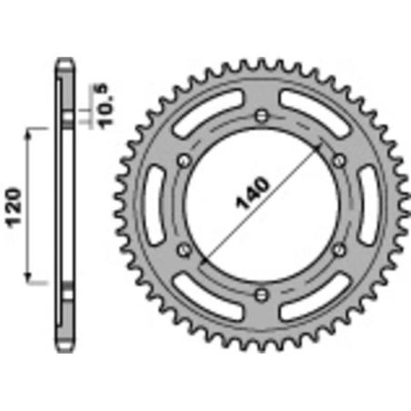 PBR 498 38 C45 : Corona PBR acero C45 estándar 498 - 530