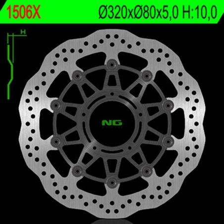 NG BRAKE DISC 1506X : Disco de freno NG BRAKES ondulado flotante
