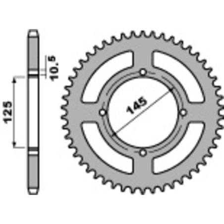 PBR 857 39 C45 : Corona PBR acero C45 estándar 857 - 520