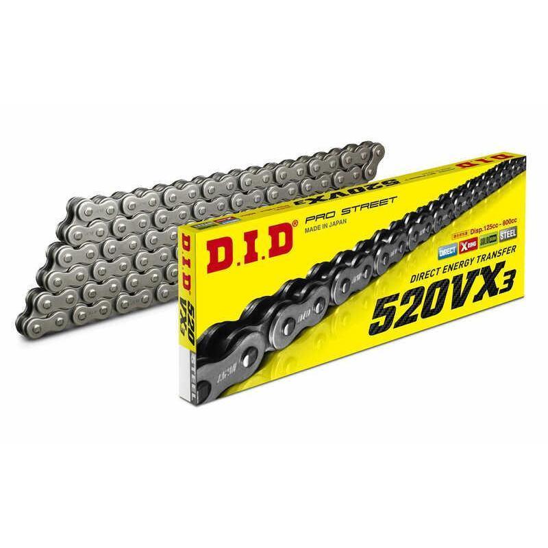 D.I.D 4525516317092 : Cadena DID 520VX3 con 88 eslabones negro Cierre rápido