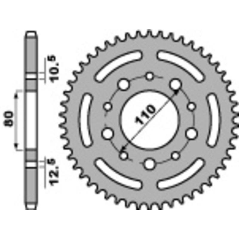 PBR 4350 45 C45 : Corona PBR acero C45 estándar 4350 - 525