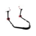 BIHR MR02-F4 : Caballete trasero universal desmontable BIHR negro con adaptadores de goma en V