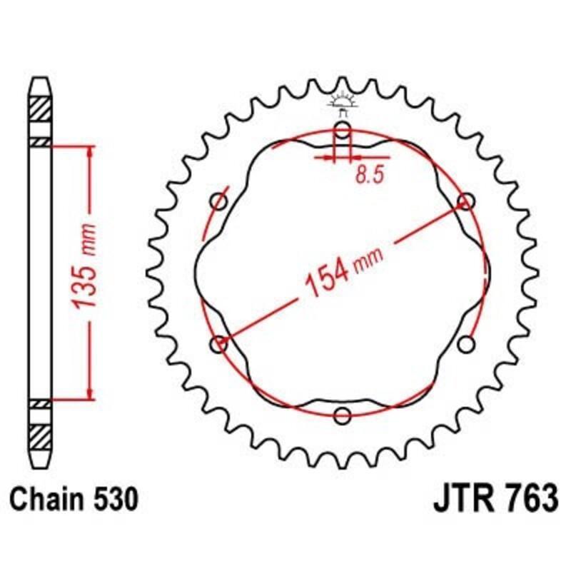 JT SPROCKETS JTR763.40 : Corona JT 763 con 40 dientes