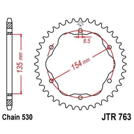 JT SPROCKETS JTR763.40 : Corona JT 763 con 40 dientes