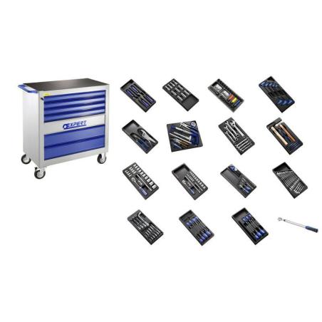 EXPERT E697624 : Carros de taller EXPERT XL equipado de 250 herramientas - 7 Cajones
