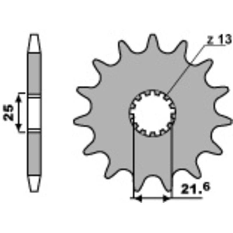 PBR 564 17 18NC : Piñón PBR acero estándar 564 - 525