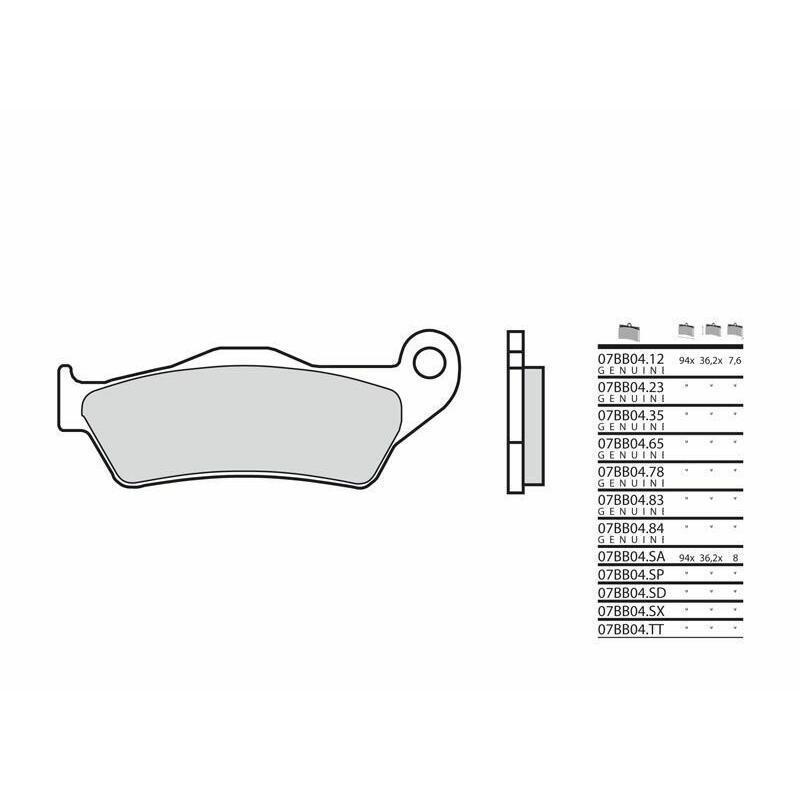 BREMBO 07BB04CC : Pastillas Brembo organico 07BB04CC