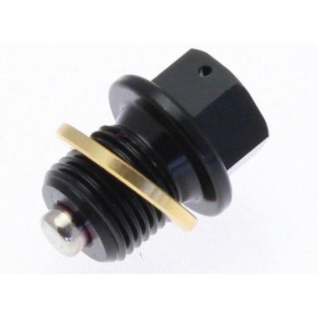 TECNIUM L35-64610 : Tapón de vaciado de aceite TECNIUM magnético alu negro M16 x 1,50 x 14
