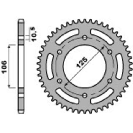 PBR 4530 47 LD : Corona PBR aluminio ultra-light anodizado 4530 - 520
