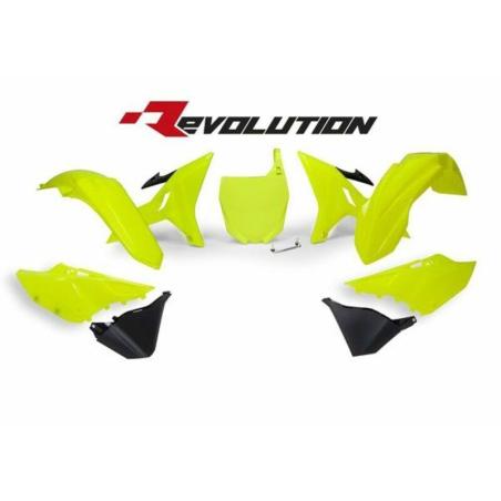 RACETECH R-KITYZ0-GF0-REV : RACETECH Revolution Plastics Kit without Gas Tank Yellow/Black Yamaha