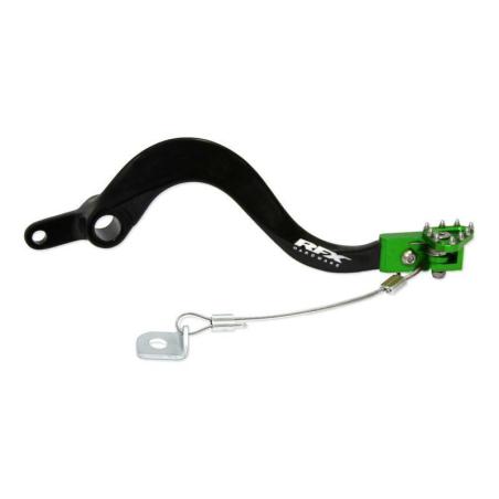 RFX FXRB2010099GN : Pedal de freno trasero RFX Pro FT (negro/verde) - Kawasaki KXF250