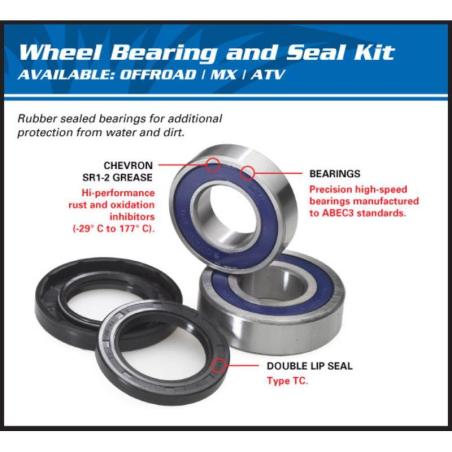 ALL BALLS 25-1751 : Kit All Balls de rodamientos y retenes de rueda Maverick X3