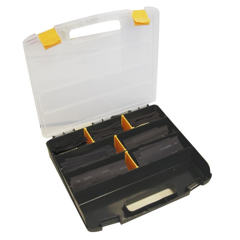 BIHR A0016429 : Maleta de 119 manguitos de tubo termorretráctil  Ø3,2mm 10cm negro