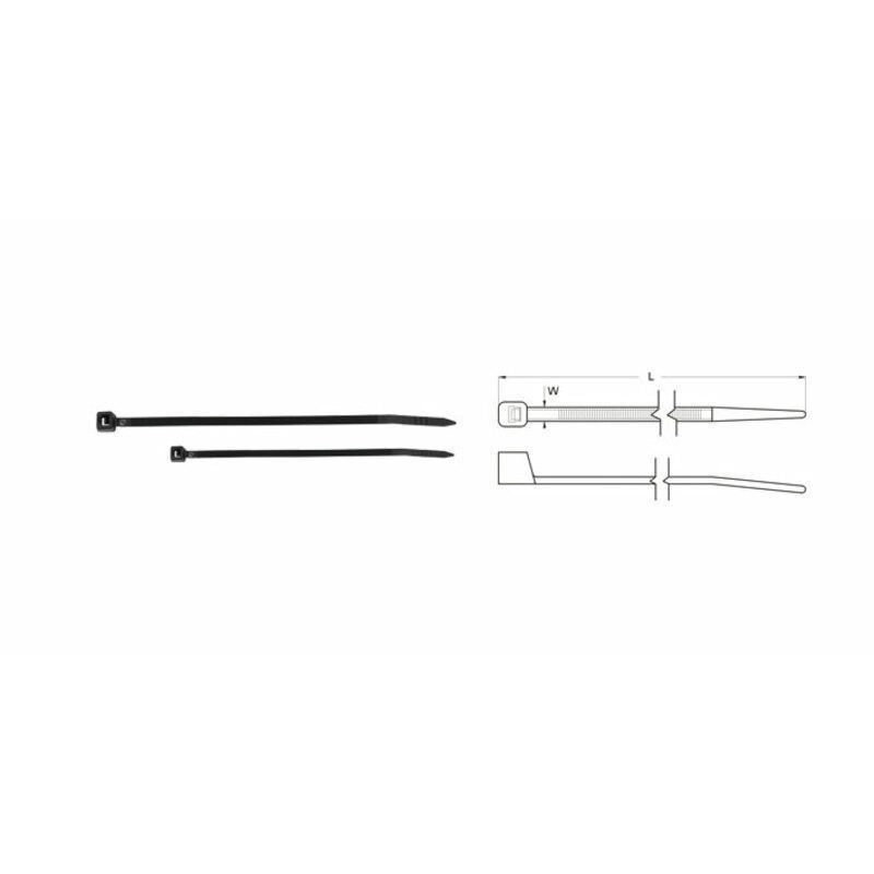 BIHR K-250HU : Bridas de nylon BIHR 7,6 x 250mm negro