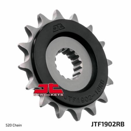 JT SPROCKETS JTF1902.16RB : Piñón con goma anti-ruido JT SPROCKETS acero 1902 - 520