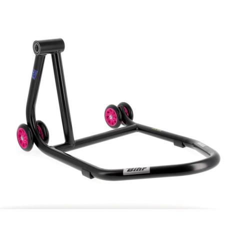 BIHR  : Caballete monobrazo izquierdo BIHR Home Track color negro mate y ruedas rosas