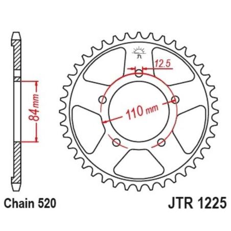 JT SPROCKETS JTR1225.40 : Corona JT 1225, 40 dientes, acero