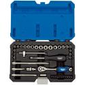DRAPER 16445 : Kit de 40uds de Vasos & llaves carraca métrica & pulgada 1/4'' DRAPER