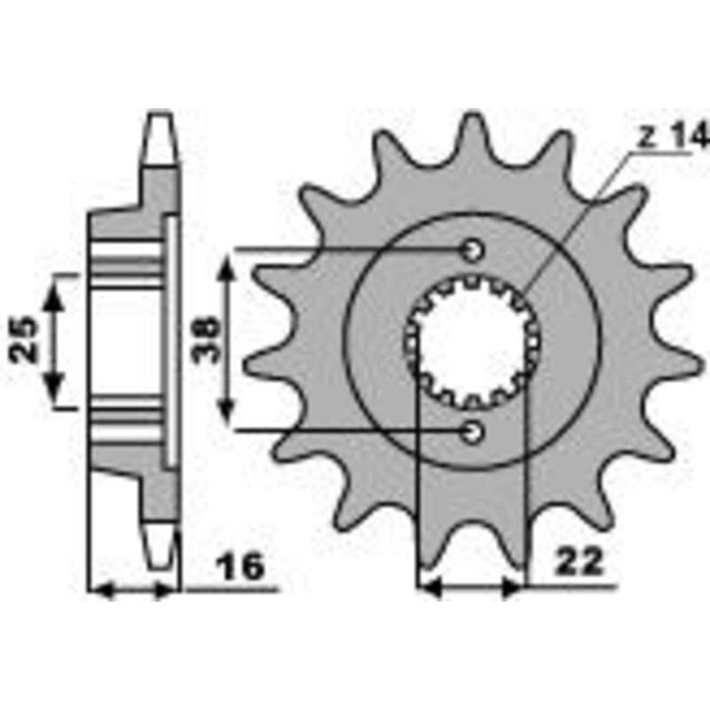 PBR 2222 15 18NC : Piñón PBR acero estándar 2222 - 525