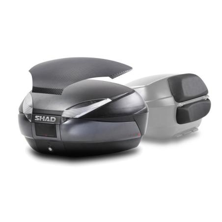 SHAD D0B48306R : BAUL SH48 + TAPA CARBON + RESPALDO SHAD