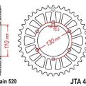 JT SPROCKETS JTA486.46BLK : Corona JT Aluminio negro JT 486 con 46 dientes