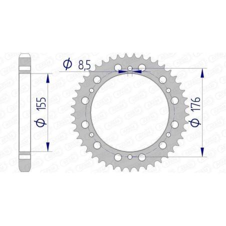 AFAM 87601-42 : Corona AFAM aluminio 87601 - Paso 530