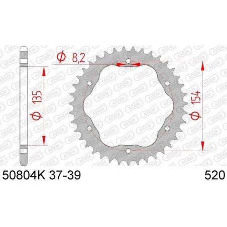 AFAM 50804K-38 : Corona AFAM acero estándar 50804K - Paso 520