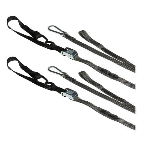 RFX FXTD3000055BK : Correas de amarre RFX Race Series 1.0 (gris/negro) con bucle adicional y clip de mosquetón