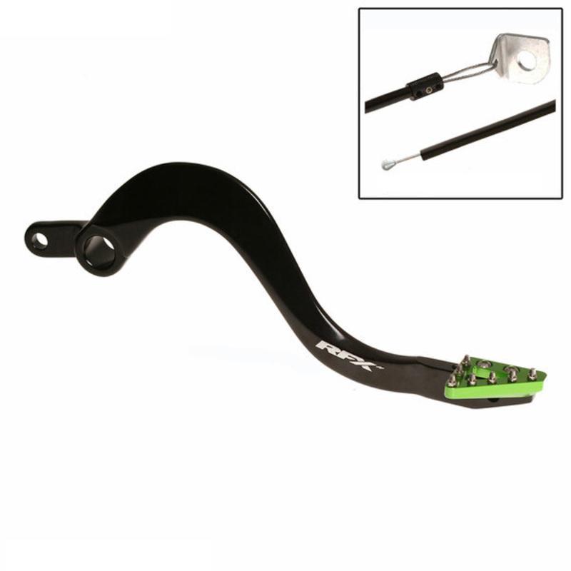RFX FXRB2010199GN : Pedal de freno trasero RFX Pro ST (anodizado duro negro/verde)