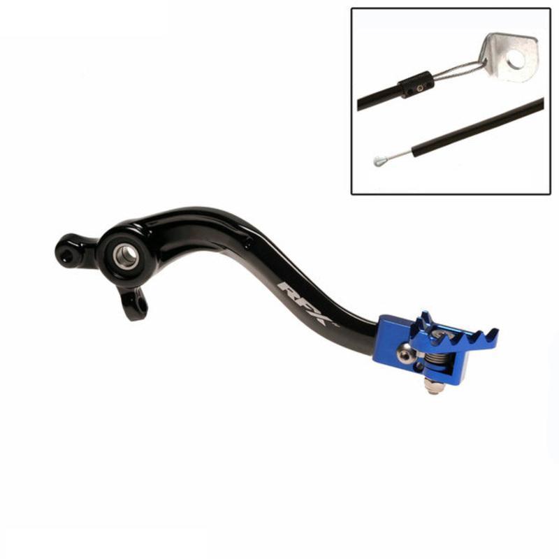 RFX FXRB7070199BU : Pedal de freno trasero RFX Pro ST (negro/azul) - Husqvarna TC85