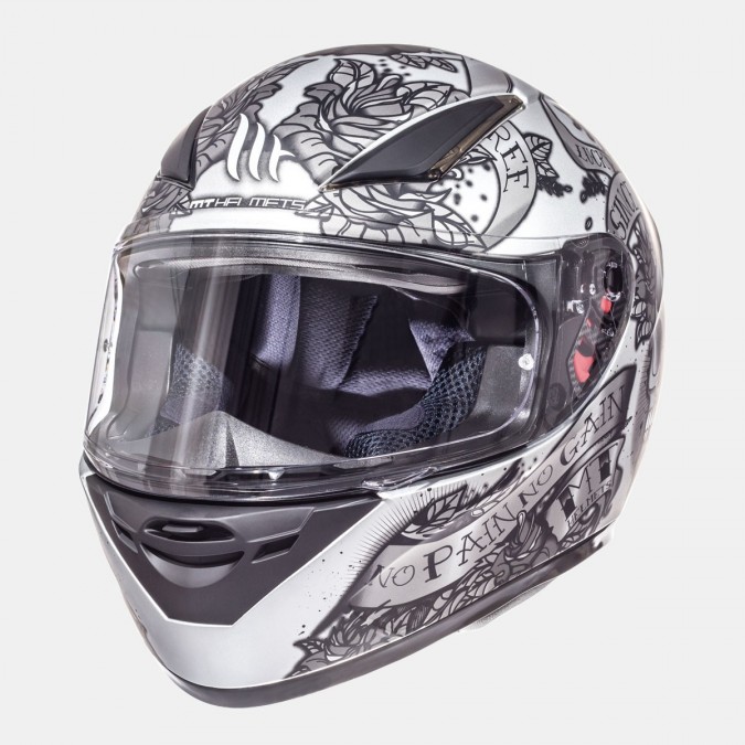 casco mt revenge skull & rose