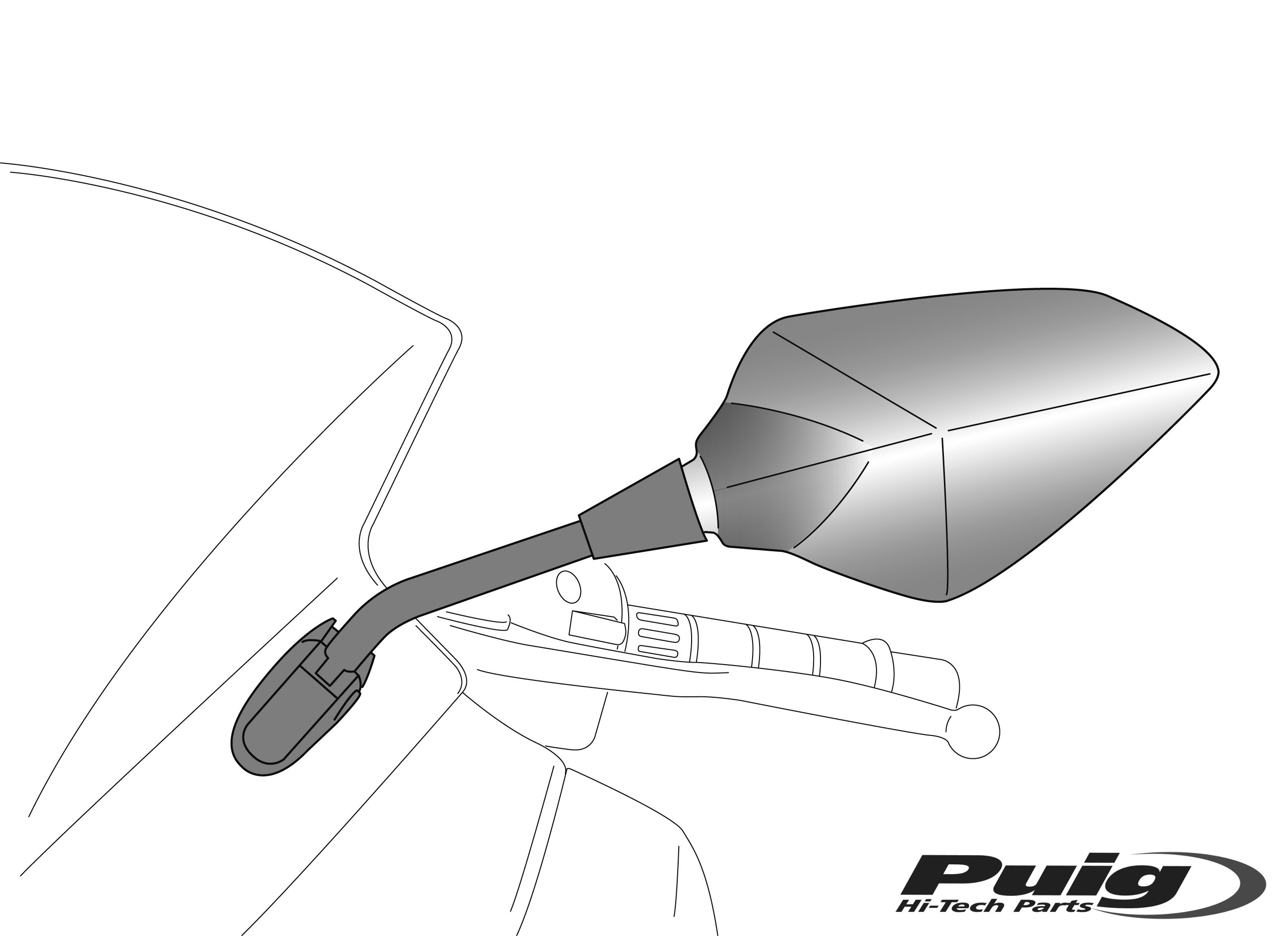 7353 PUIG Espejo retrovisor izquierdo RS2 YAMAHA YZF R1 (1998-2017) - Imagen 2 de 3