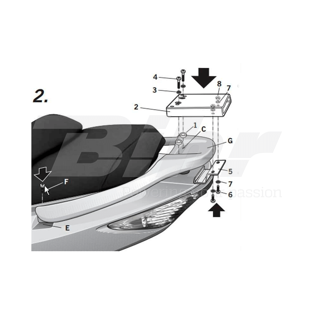 Shad K0PP15ST Soporte de Ba/úl para Kymco People 50 Negro