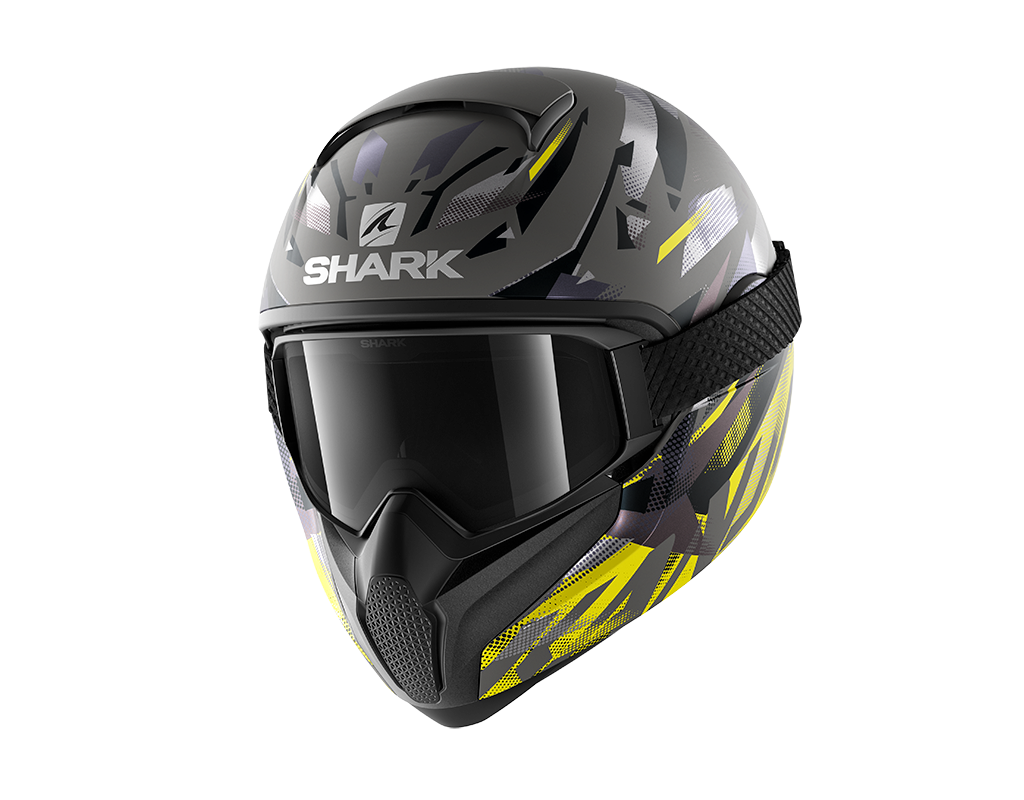 Noir//Orange L Shark Casque moto STREET DRAK KANHJI MAT KOS